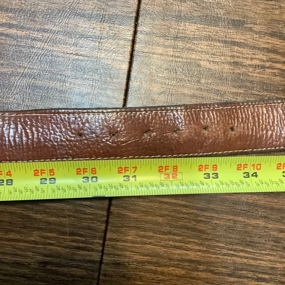 Vtg Western Leather Belt Horse Head Trophy Buckle Brown Equestrian Men Sz 32